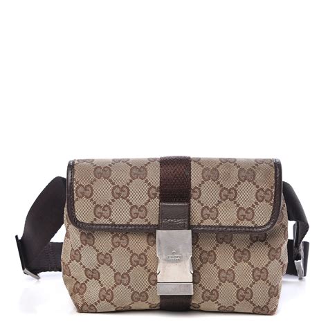 gucci.waist bag|GUCCI Monogram Waist Pouch Bag Dark Brown .